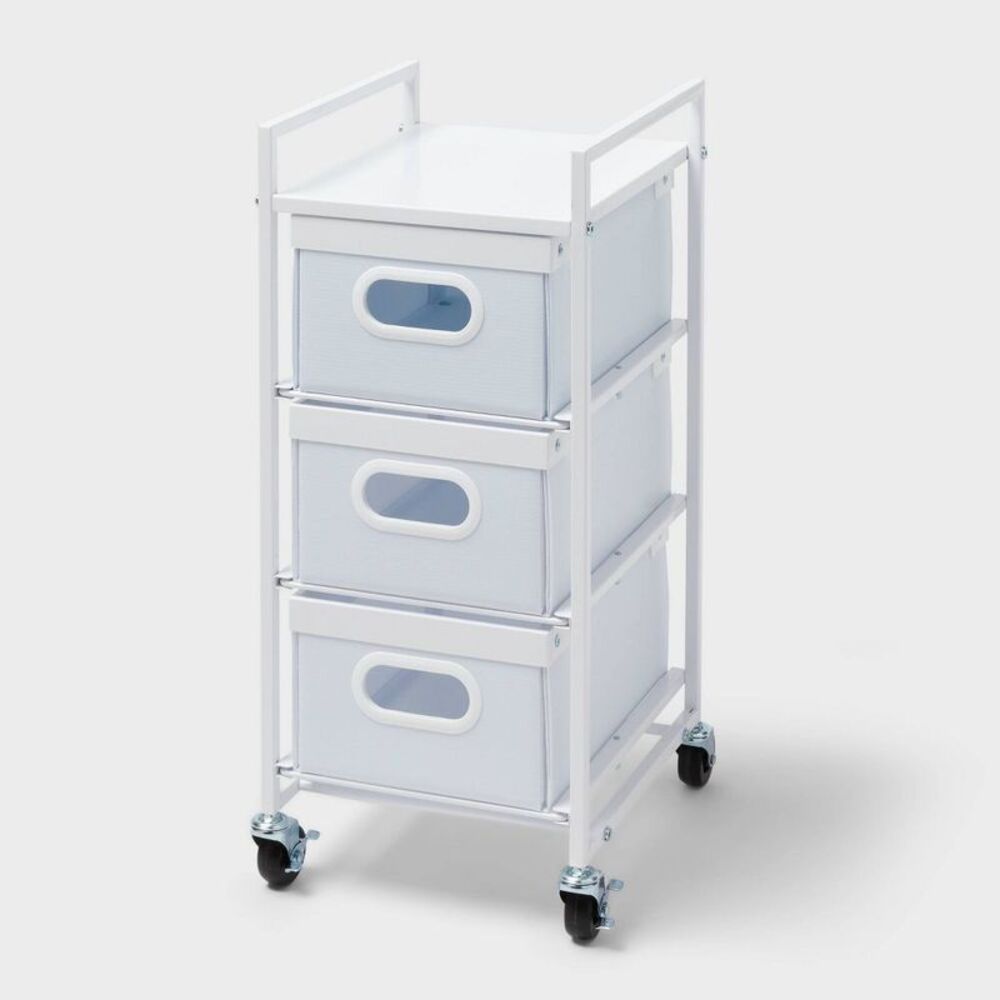 Brightroom - 3 Drawer Narrow Cart on Wheels - Brightroom White